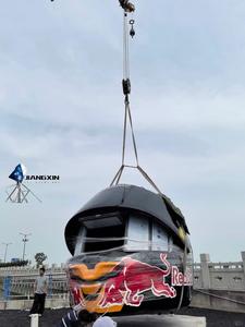 Casco de fibra de vidrio Landmark Art Unique Takeout Counter Display & Train Coffee House Check-In Point - Product Image 3