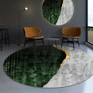 Nouveau design tapis rond imprimé meilleure qualité luxe moderne antidérapant chenille tapis rond imprimé