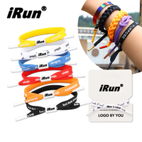 Bracelets de lacet de hockey iRun Bracelets de lacets de chaussures de couleur dégradée avec logo de marque personnalisé Bracelets de lacet tressés