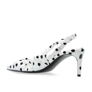 بيع بالجملة جديد لطيف النساء الأسود البولكا نقطة الطباعة حبال الظهر منخفضة هريرة كعب مدبب اصبع القدم اللباس الصنادل الأحذية - Product Image 3