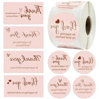 Pegatinas de Agradecimiento Personalizadas Holográficas Resistentes al Aceite, Logotipo Personalizado, Ecológicas, Reciclables, Adhesivas, de Papel, para Embalaje