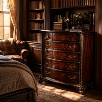 Commode à tiroirs de style régence avec façade cintrée |   Commode classique française en acajou de luxe - EKAR FURNITURE