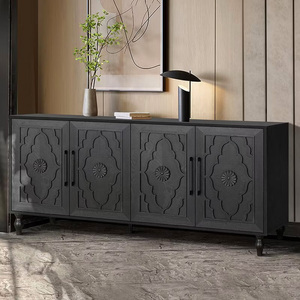 Francese Free Standing Buffet nero credenza soggiorno mobili legno Cainet stile <span class=keywords><strong>moderno</strong></span> mobili di stoccaggio - Product Image 3