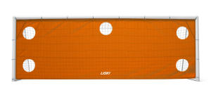 But de football 11 joueurs LISKI, équipement d'entraînement, feuille de PVC, bandes élastiques « SHOT 2 », taille 7,32 x 2,44 m, orange, placement des trous de 50 cm - Product Image 2