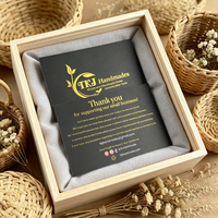 Cartes de remerciement personnalisées avec logo en feuille d'or noir mat pour les petites entreprises artisanales