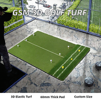 Tapis de golf Dual-Turf 5x4FT épaissi pour l'entraînement au golf, aide à l'alignement et à l'angle d'approche, pour l'entraînement en intérieur/extérieur