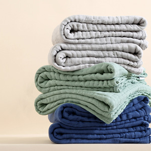 Serviette de bain en gaze Qidou pour bébé, 110x110 cm, couverture en pur coton 6 plis pour nourrissons et tout-petits - Product Image 2