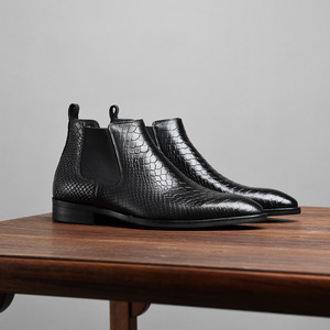 Zapatos de Cuero con Punta en Pico para Hombre, Zapatos Formales de Negocios de Cuero Genuino, Zapatos de Novio para Boda, Zapatos Derby con Suela Gruesa para Aumentar la Estatura - Product Image 2