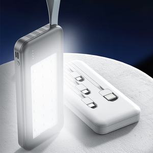 Nuevo Cargador Portátil de 10000 mAh con Linterna y 4 Cables, Logotipo Personalizado, Carga Rápida para Uso en Interiores y Exteriores - Product Image 1