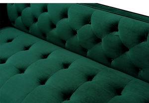 Upscale होटल फर्नीचर धातु पैरों के साथ गहरे नीले रंग की मखमल असबाबवाला सोफे सोफे - Product Image 6