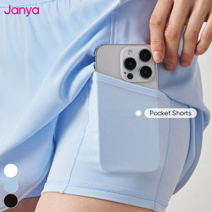 Janya Dames Upf50 + Casual Minigolf Tennisrok Elastische Taille <span class=keywords><strong>2</strong></span>-In-1 Pocket Sun Proof Gym Fitness Piekbal Ademende Yoga - Product Image 4