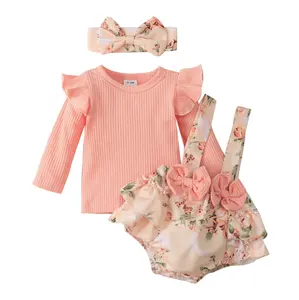 Conjunto de 3 piezas con capucha y falda estampada de manga larga para niña, conjunto de ropa de bebé recién nacido para primavera y verano