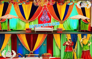 Boda Heena fiesta colorido telón de fondo cortinas boda india coloridos telones de fondo para la venta Punjabi Mehndi/Sangeet evento telones de fondo - Product Image 3