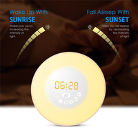 Lever du soleil réveil lumière de réveil simulateur d'aube couleur veilleuse bruit blanc son Radio FM pour les gros dormeurs lumière de réveil