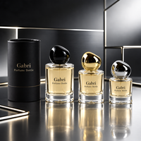 Flacon de parfum en verre personnalisé de 100 ml, marque privée OEM, flacon de parfum en verre de luxe de 50 ml, flacon de parfum rond vide de 30 ml