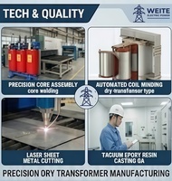 Transformador de Tipo Seco SCB13 de 11kV Weite Power Engineering, 750kVA-1500KVA, Trifásico, Salida de 400V, Certificado CE, Bajo Nivel de Ruido para Interiores