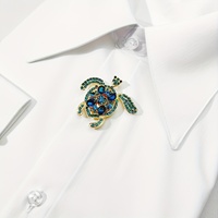Nouvelle collection 2026 : Cache-boutons en cuivre motif tortue avec strass, accessoire vestimentaire pour la décoration de chemises homme et femme