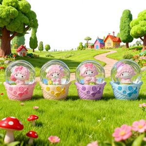 Sfera di Cristallo in Resina Luminosa di Piccole Dimensioni, Ornamento Artigianale con Pecora Cartoon e Fiocchi di Neve, Regalo per Studenti - Product Image 1