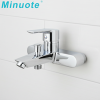 Robinet de baignoire de luxe mural en laiton, mitigeur eau chaude et froide pour douche