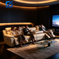 Canapé d'angle modulable 4 places, extensible et rembourré, pour salon de villa ou home cinéma, avec fonctions personnalisables