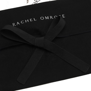 Wholesale Custom Logo Printing Black Cotton Envelope Pouch High Quality Twill Cotton Gift Cosmetic <b>Dust</b> <b>Bag</b> With Tie - Product Image 4
