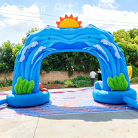 Arche d'entrée gonflable personnalisée pour fête d'été avec décorations tropicales pour festivals, fêtes au bord de la piscine et événements en plein air