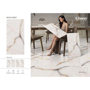 Gold Onyx Marble Look Porcelain Tiles 60x120cm Glossy Floor <b>Wall</b> for Luxury Interior Projects - Product Image 1