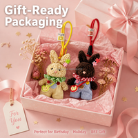 Sac bandoulière motif dessin animé, adorable pendentif lapin en peluche DIY, un porte-clés tendance et un pendentif pour sac d'école qui peut être librement assorti