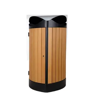 Traust outdoor wooden dustbin garbage Trash can Bins