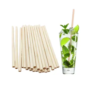 Биоразлагаемые экологически чистые соломенные аксессуары для бара, Органическая Питьевая бамбуковая солома, натуральная оптовая продажа, индивидуальный логотип для кемпинга