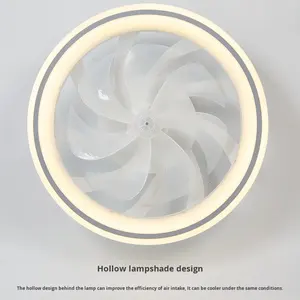 Ventilateur moderne de lampe d'aspiration de lumière LED RVB avec télécommande intelligente Nouveau design pour chambre à coucher salon Moteur à courant continu-Spécial transfrontalier - Product Image 3