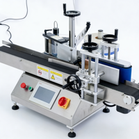 Machines d'étiquetage automatiques de bouteilles rondes en aluminium, en plastique PET, pour boissons, bière, peinture, en usine, sur le bureau