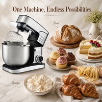 Batteur sur socle électrique Sohef Kitchen 16L, 2800W, bol en acier inoxydable, 12 vitesses, minuteur numérique, pétrin, fouet, pour la pâtisserie à domicile