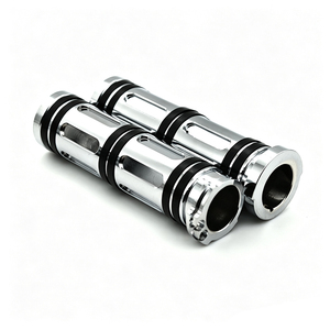 Empuñaduras de bambú CNC de 25 mm para motocicleta Harley Touring 883 1200 X48, cubiertas de manillar en negro cromado. - Product Image 4