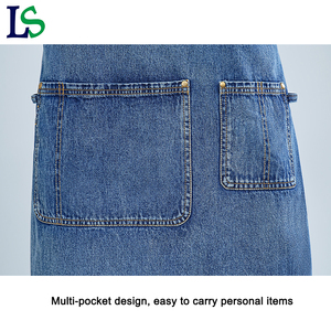 Tablier de cuisine résistant à l'usure pour coiffeur Tabliers de cuisine ajustables en jean denim avec étiquette de logo personnalisée - Product Image 4