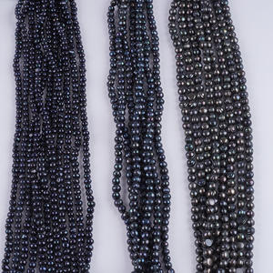 Perles d'eau douce naturelles en vrac de 6-7/8/9 mm, perles noires semi-finies pour la fabrication de colliers et de bracelets en DIY - Product Image 1