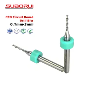 Borui-brocas de carburo de tungsteno PCB, placa de circuito de impresión, juego de Mini brocas de perforación CNC, 0,1mm-3mm, 10 Uds.