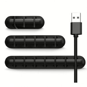 Support de câble en silicone X919 pour bureau, clips pour écouteurs, gestion des câbles, enrouleur USB, organisateur de câbles en silicone pour bureau - Product Image 1