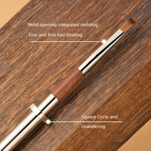 High Quality Luxury Nail <b>Brush</b> with Metal Handle Customizable Wooden Pen Holder for Nail Art Beauty Nail Supplier - Product Image 3