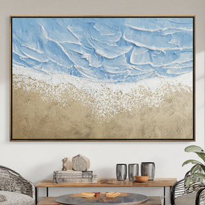 Ocean Wave Thick Art Artista simple 100% pintado a mano de alta calidad decoración del hogar pintura al óleo abstracta moderna - Product Image 2