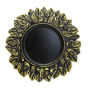 Piatti Segnaposto Rotondi con Bordo Dorato e Foglie in Rilievo per Decorazione Tavola Matrimoni ed Eventi - Product Image 5