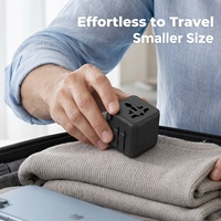 Adaptador de Viaje Universal, Entrada de 100-250V, 2500W, Convertidor de Corriente Global Todo en Uno, Enchufe de Pared con Protección Contra Sobretensión