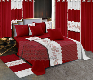 13 piezas Juego de cama king <span class=keywords><strong>size</strong></span> lujo amarillo girasol 100% microfibra juego de cama colecciones con cortinas a juego para negro - Product Image 4