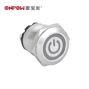 ONPOW 19mm grandi valutazioni pulsante segnale di alimentazione illuminato ONPOW6219F-10ET/J/S