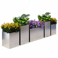 Jardinière en aluminium noir nordique sur mesure OEM, pots de fleurs en métal pour terrasse et aménagement paysager