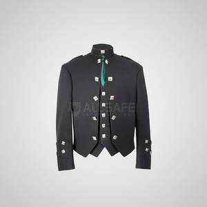 เสื้อโค้ทเอวผ้าโพลีเอสเตอร์แนวยุโรป85% เสื้อโค้ทเอวสก็อตลายเจ้าชายชาร์ลีโลโก้ตามสั่ง - Product Image 1