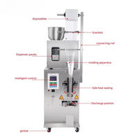 Machine d'emballage automatique multifonctionnelle AMSK 1-100g pour sachets de poudre, thé, café, avec scellage arrière, pour films plastiques/papiers en rouleaux