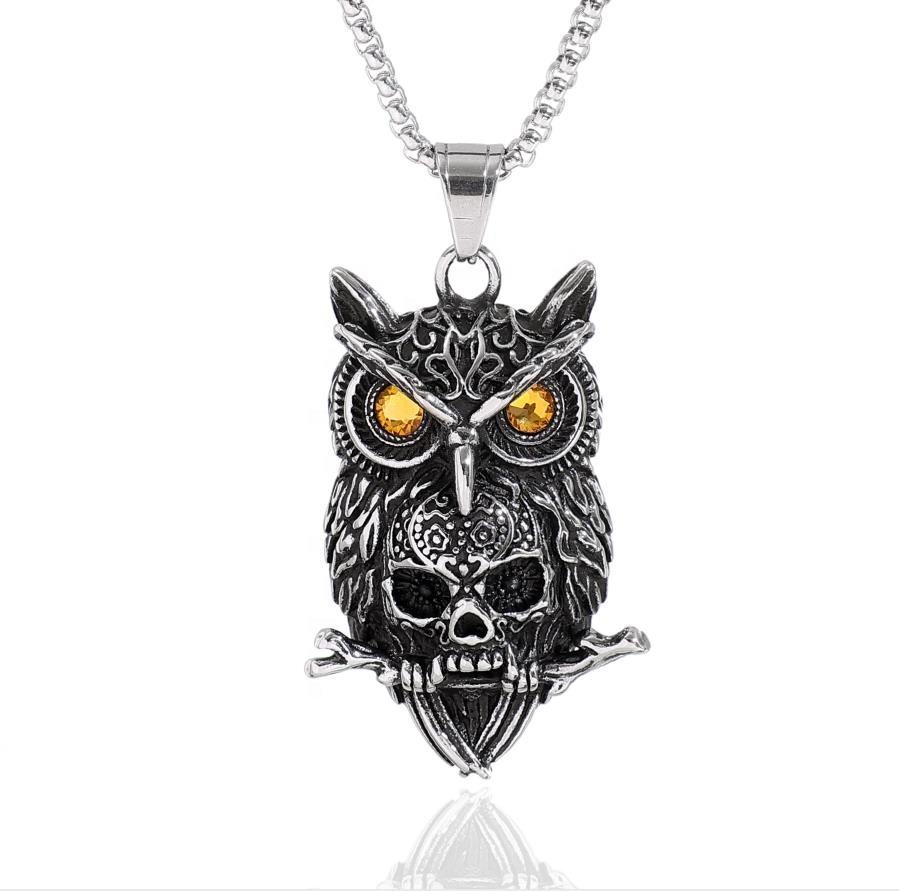 Vintage Personality Accessories Stainless Steel Skull Owl