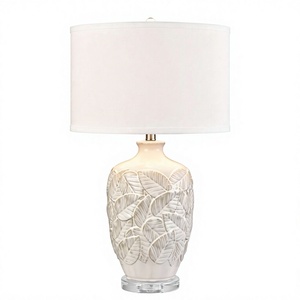 Leaf Pattern Ceramic Table Lamp for Hotel Lobby for Hotel Guestroom Living Room Bedroom Room Office Home Lighting Decoration - Product Image 1
