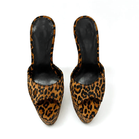 Chaussures de créateur 2026 en poils de veau dalmatien, mules à talon de 16 cm, imprimé animal sexy, sandales à plateforme ultra-hautes pour femmes